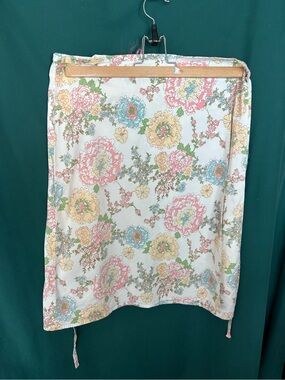 split Floral Mini wrap Skirt in Pastel Pink, Yellow & Blue